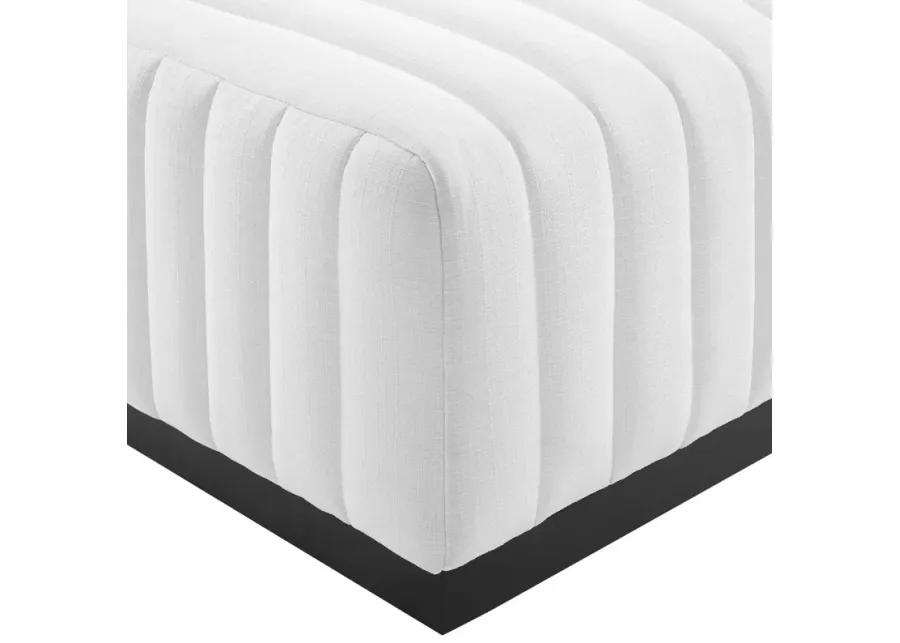 Conjure Channel Tufted Upholstered Fabric Ottoman