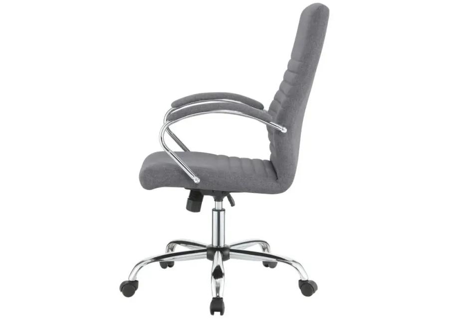 Ulises Upholstered Office Chair with Casters Grey And Chrome