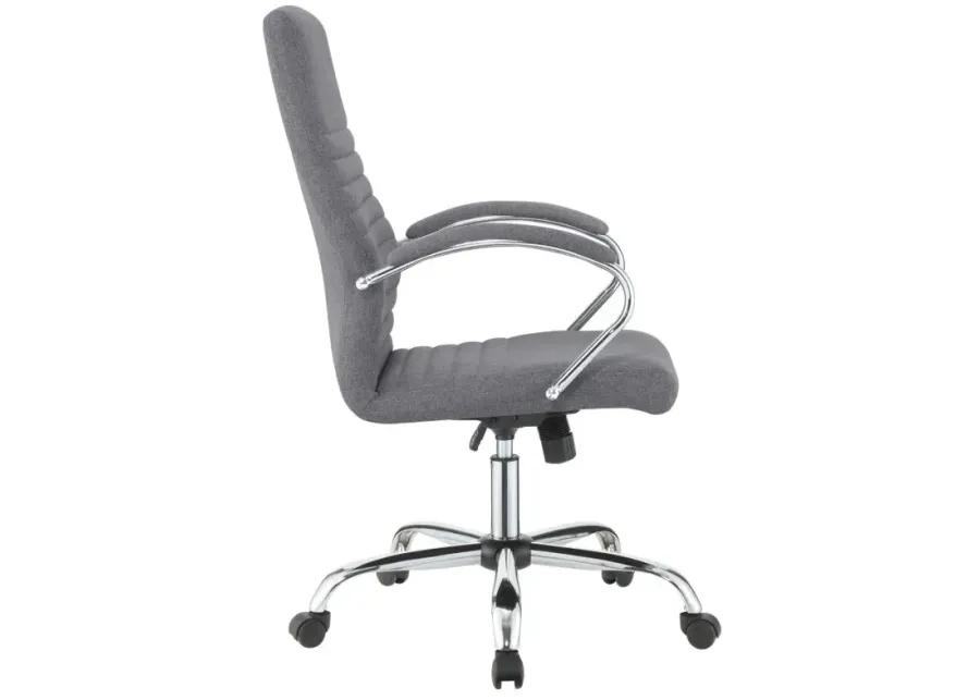 Ulises Upholstered Office Chair with Casters Grey And Chrome