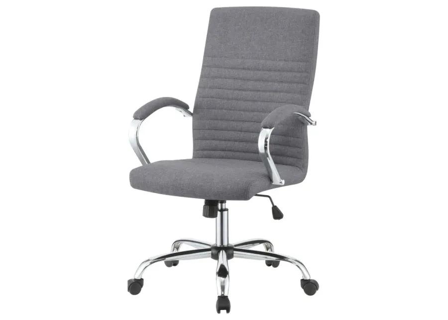 Ulises Upholstered Office Chair with Casters Grey And Chrome