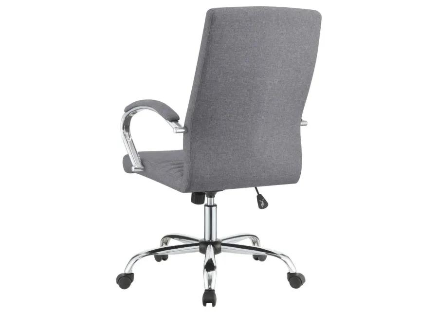 Ulises Upholstered Office Chair with Casters Grey And Chrome