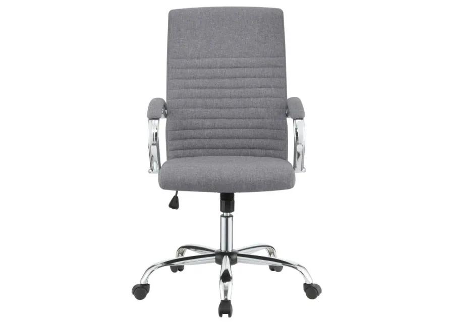 Ulises Upholstered Office Chair with Casters Grey And Chrome