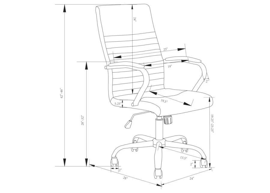 Ulises Upholstered Office Chair with Casters Grey And Chrome