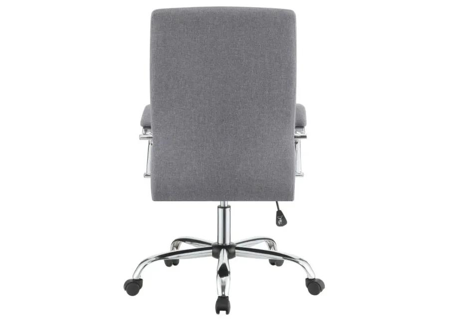 Ulises Upholstered Office Chair with Casters Grey And Chrome