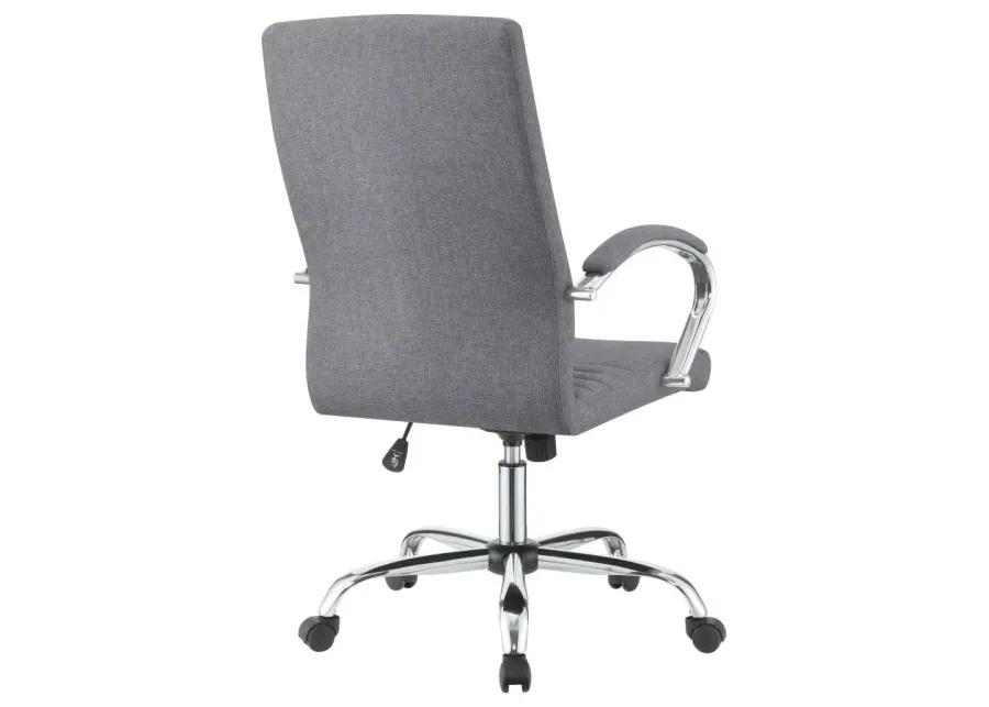 Ulises Upholstered Office Chair with Casters Grey And Chrome