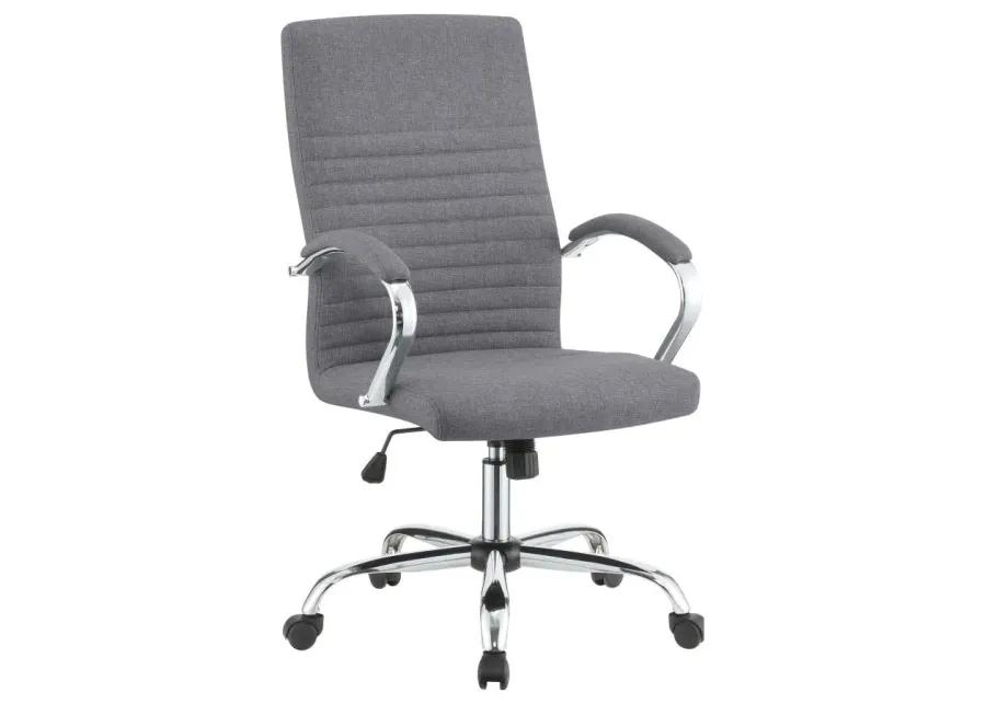 Ulises Upholstered Office Chair with Casters Grey And Chrome