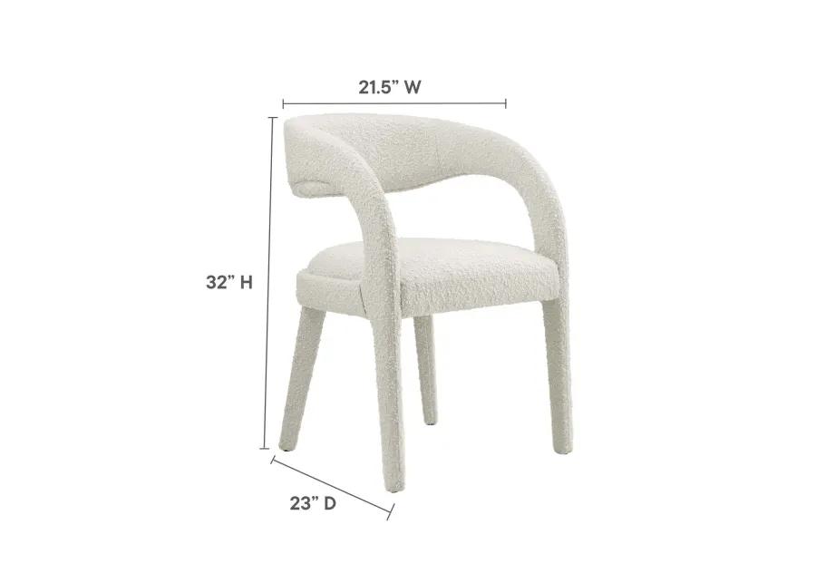 Pinnacle Boucle Upholstered Dining Chair Set of Two