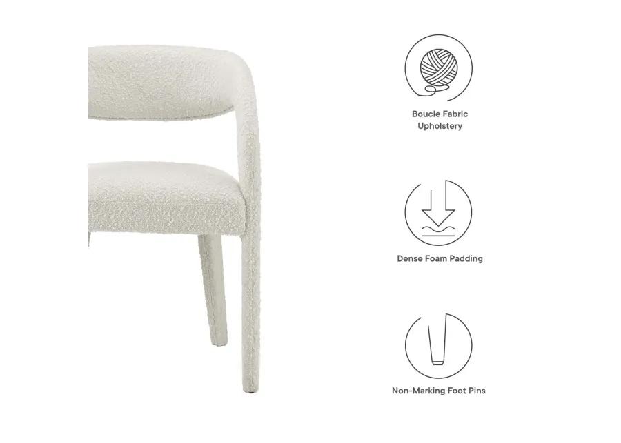 Pinnacle Boucle Upholstered Dining Chair Set of Two