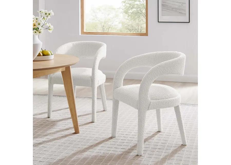 Pinnacle Boucle Upholstered Dining Chair Set of Two