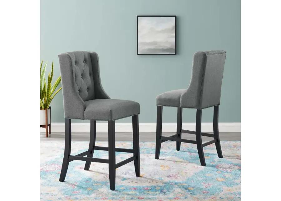 Baronet Counter Bar Stool Upholstered Fabric Set of 2