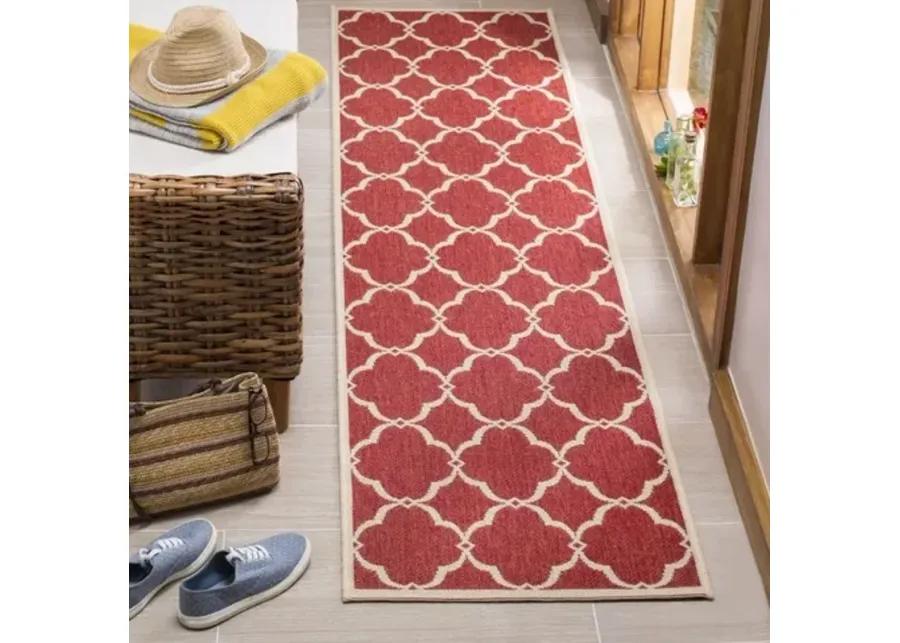 LINDEN 125 Collection LND125Q-28 Red / Creme 2'-2" X 8'