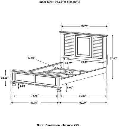 Franco California King Panel Bed Antique White