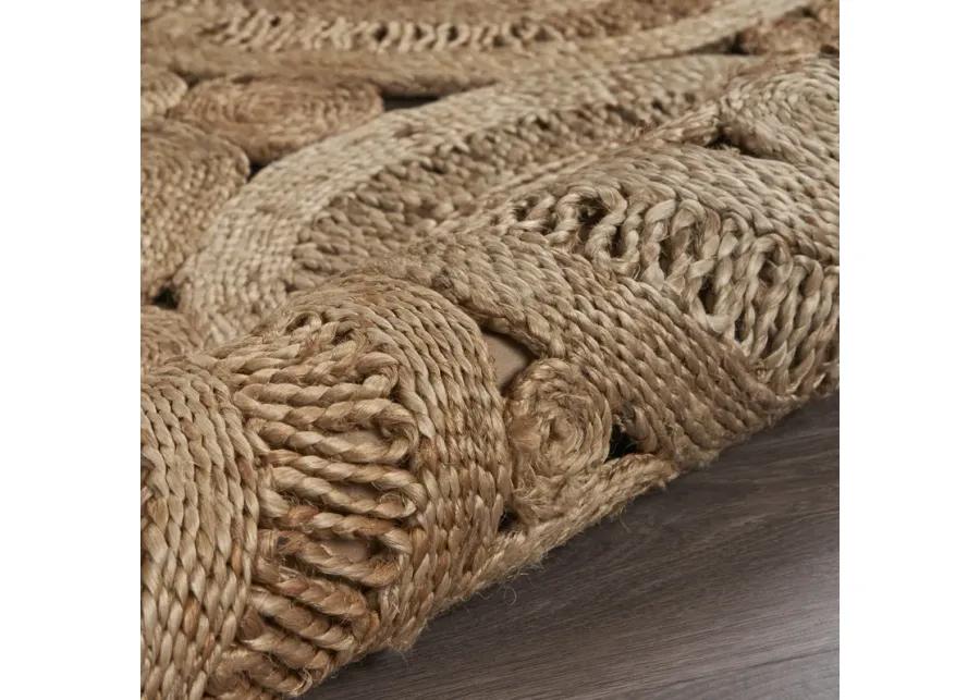 Nature Contemporary Braided Organic Jute Indoor Round Area Rug 6'