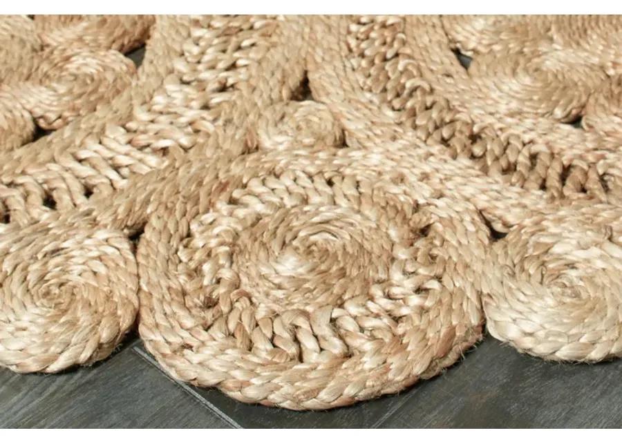 Nature Contemporary Braided Organic Jute Indoor Round Area Rug 6'