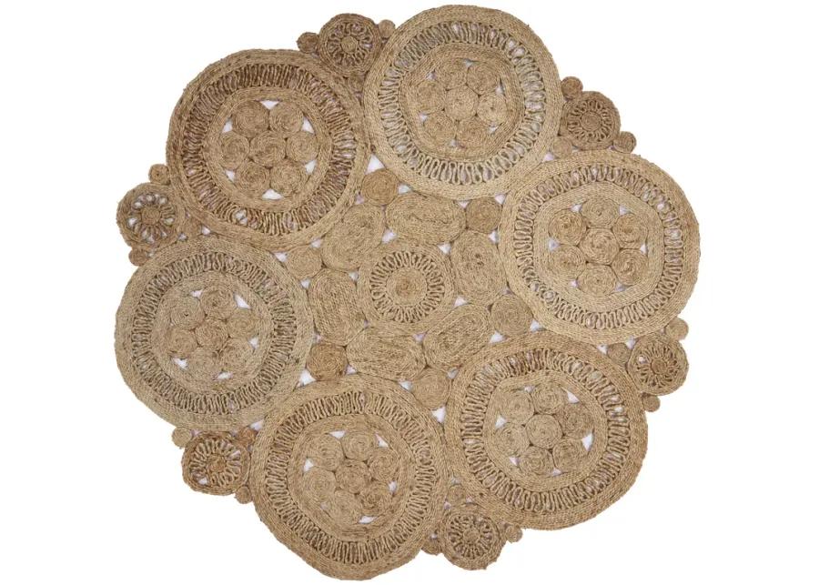 Nature Contemporary Braided Organic Jute Indoor Round Area Rug 6'