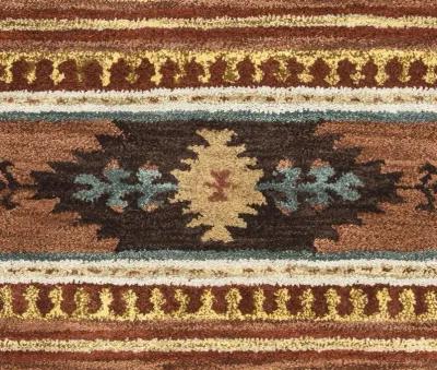 Southwest Rust Southwest/Tribal Wool 8' x 8' Round Round  Rug