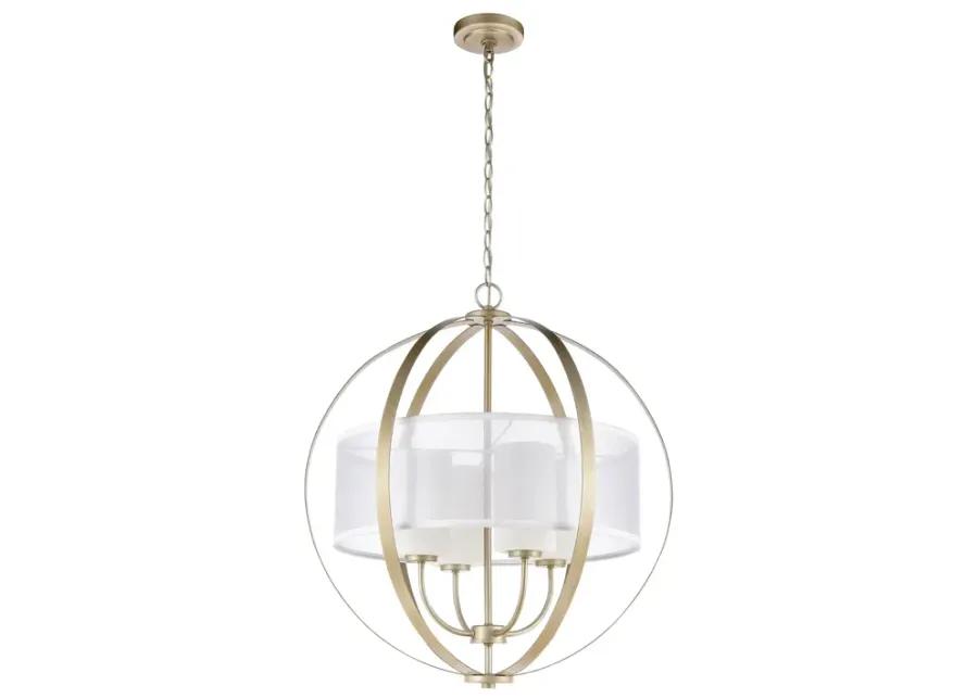 Diffusion 24" Wide 4-Light Chandelier - Aged Silver