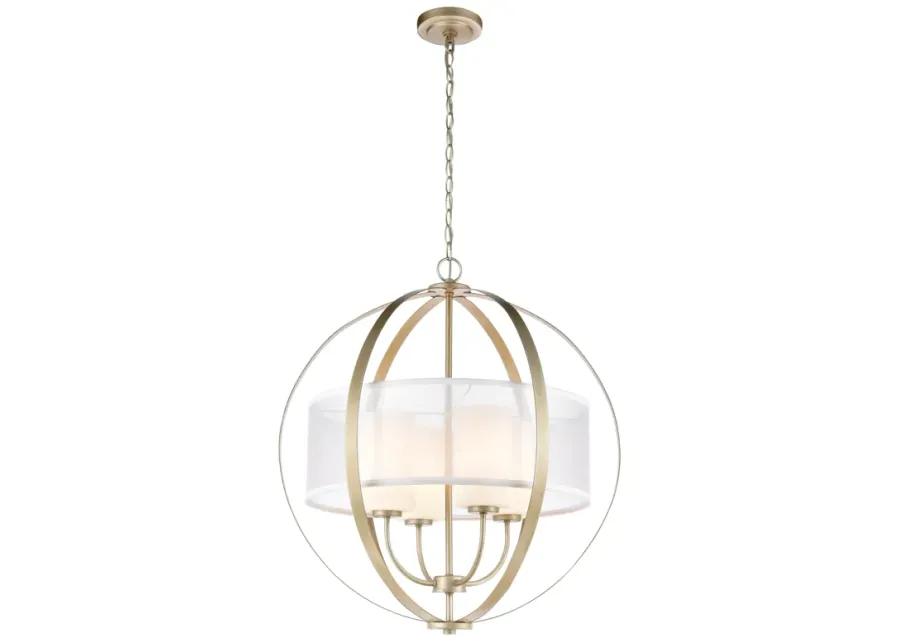 Diffusion 24" Wide 4-Light Chandelier - Aged Silver