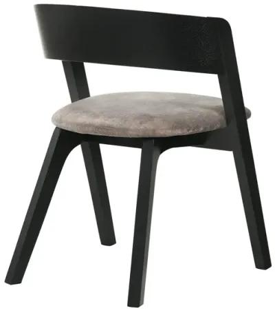 Jackie Mid-Century Upholstered Dining Chairs in Black finish - Set of 2