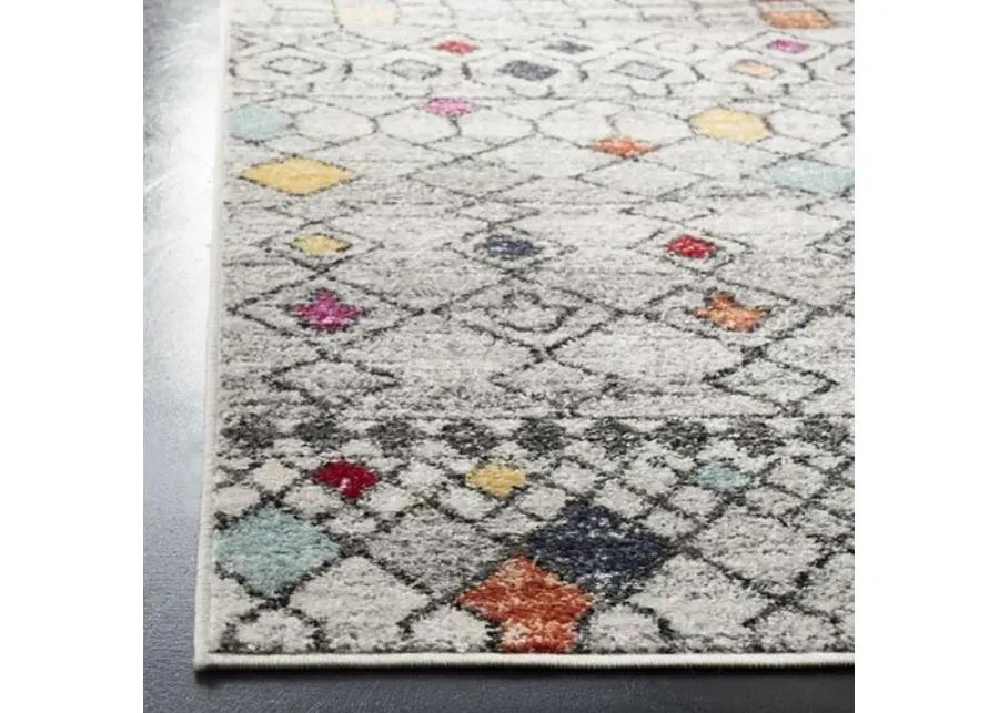 ADIRONDACK Contemporary Light Grey / Fuchsia 4' X 6' Powerloomed Rug