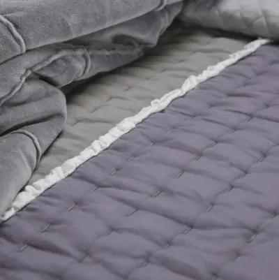 Olivia Grace King Stripe Lite Gray Quilt