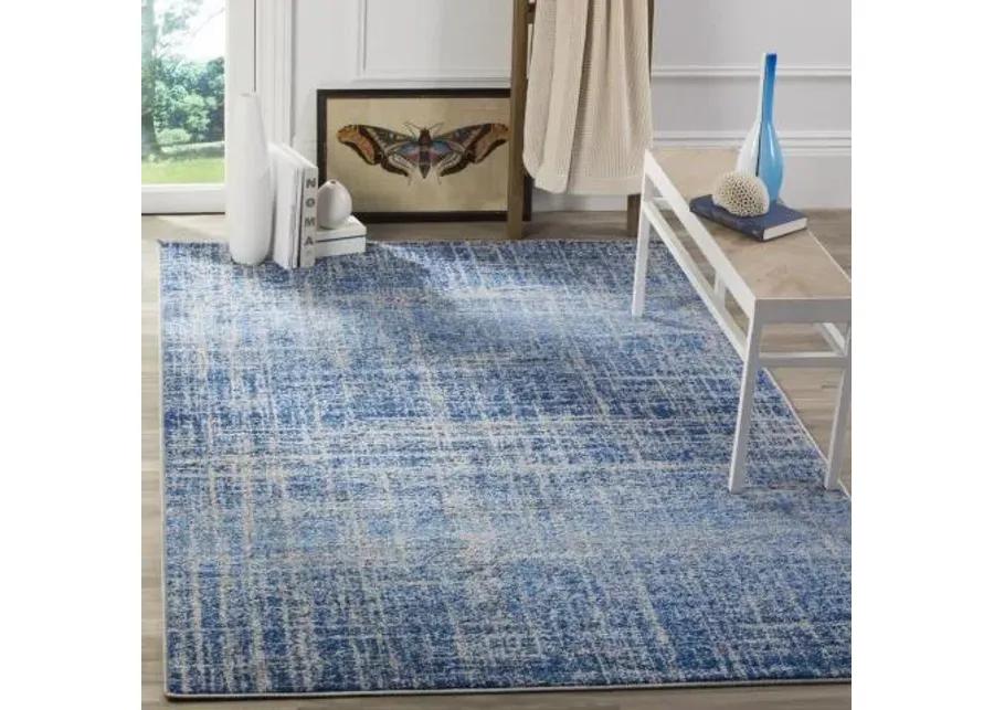 Adirondack Contemporary Blue / Silver 9' X 12' Powerloomed Rug