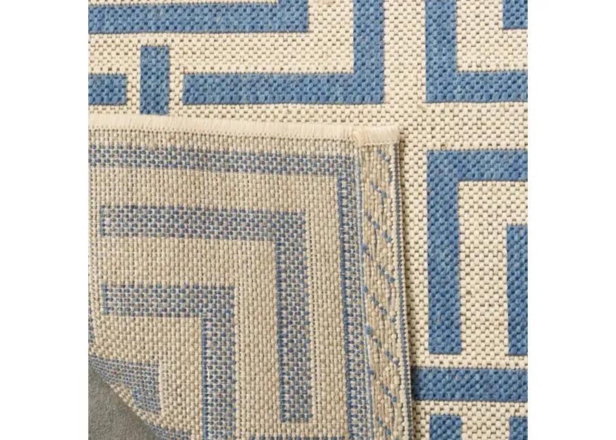 LINDEN 128 Collection LND128N-5 Cream / Blue 5'-3" X 7'-6"