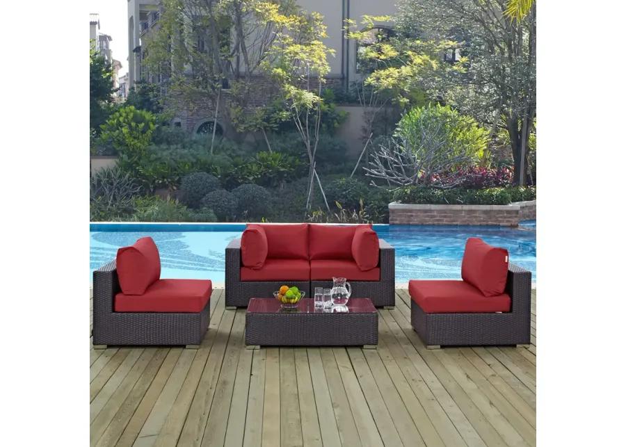 Convene 5 Piece Outdoor Patio Sectional Set