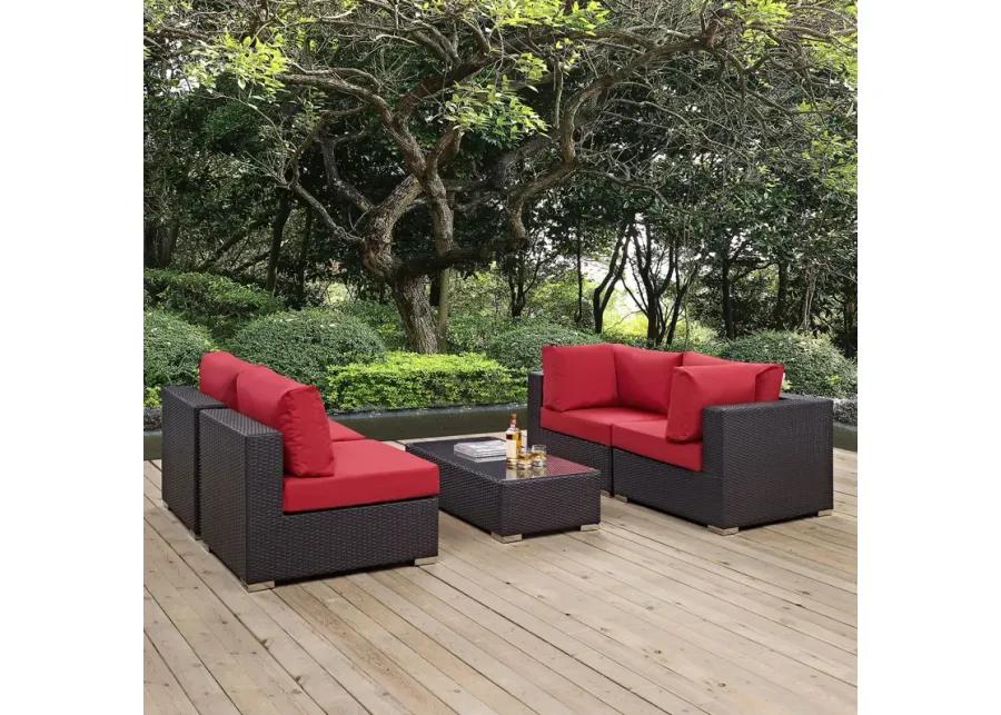 Convene 5 Piece Outdoor Patio Sectional Set