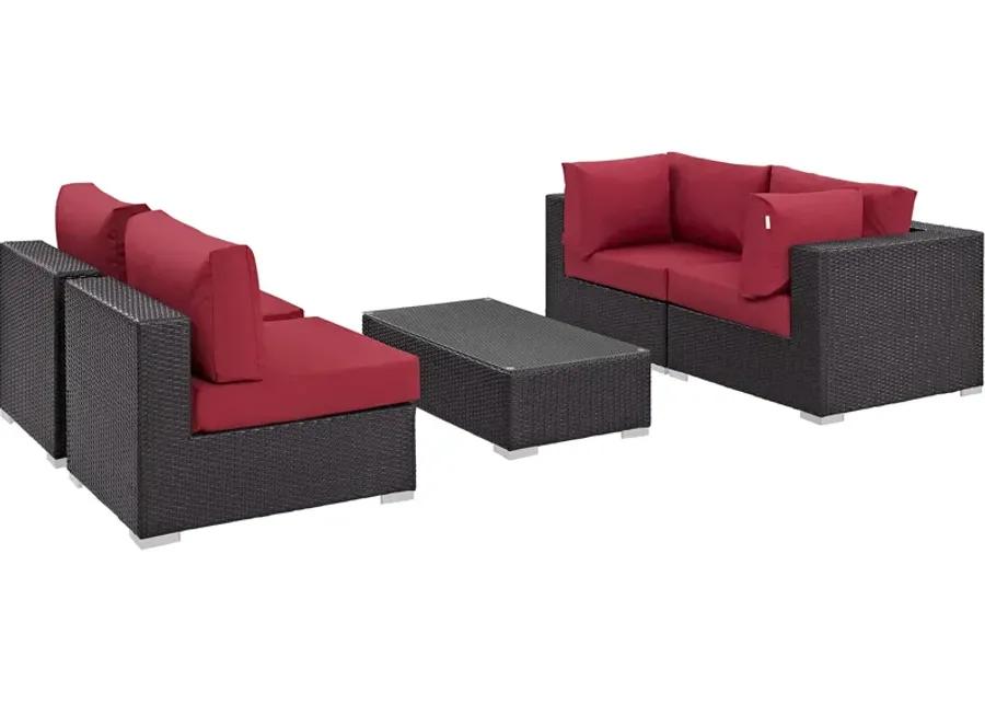 Convene 5 Piece Outdoor Patio Sectional Set