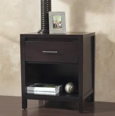 Nevis Charging Station Nightstand in Espresso