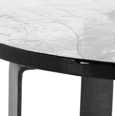 Keith 28" Industrial Glass Black Coffee Table