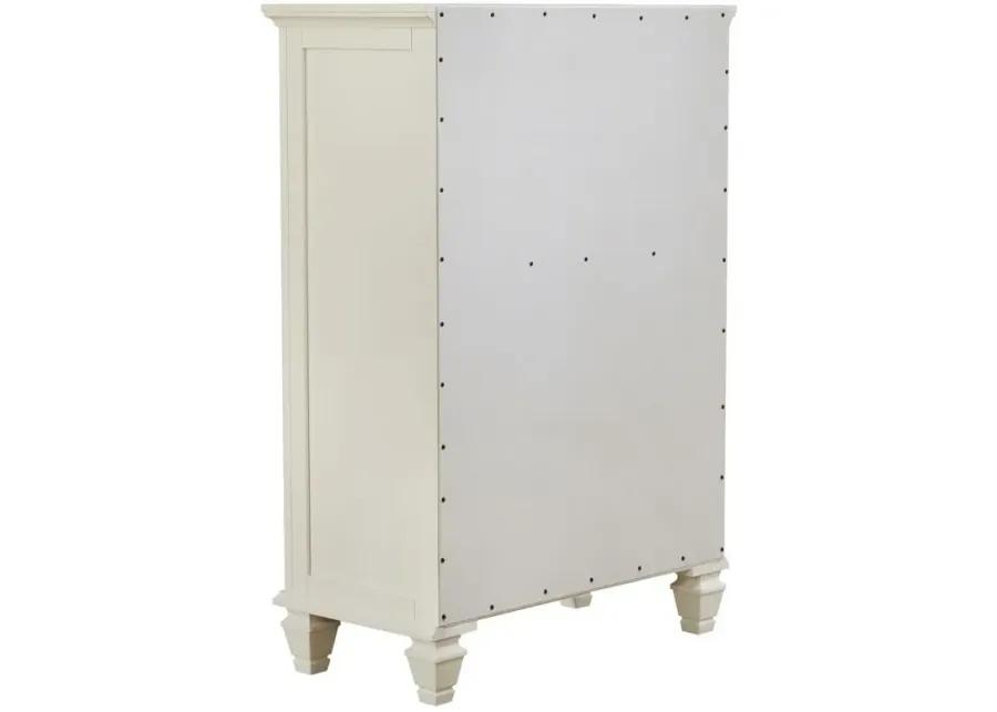 Sandy Beach 5-drawer Rectangular Chest Cream White