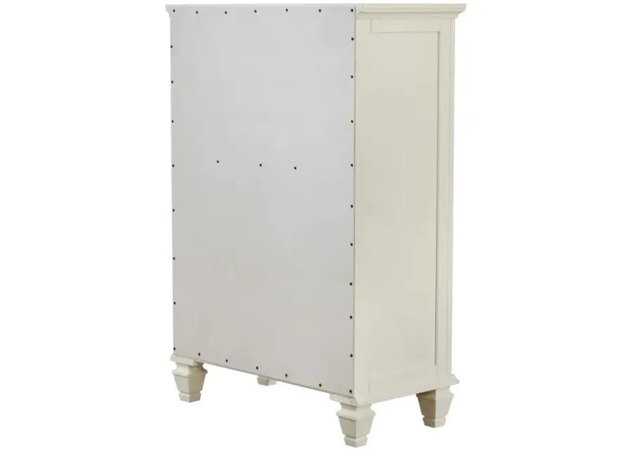 Sandy Beach 5-drawer Rectangular Chest Cream White