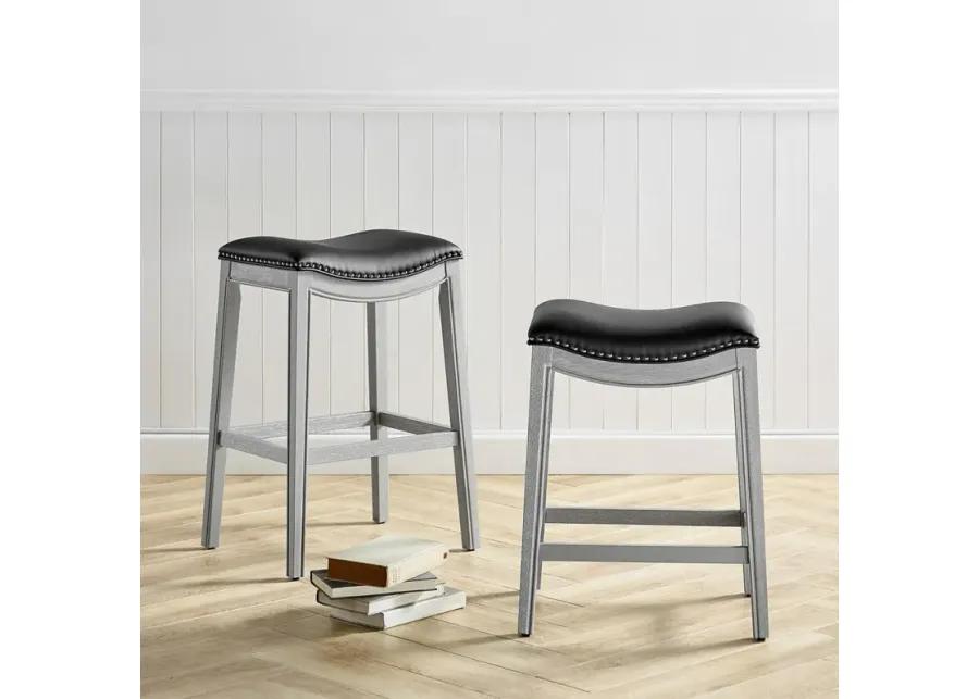 grover kd pu counter stool ash gray frame, matte black(assembly required)