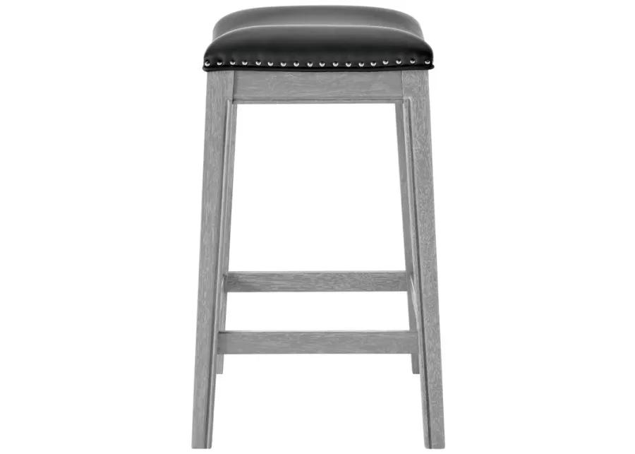 grover kd pu counter stool ash gray frame, matte black(assembly required)