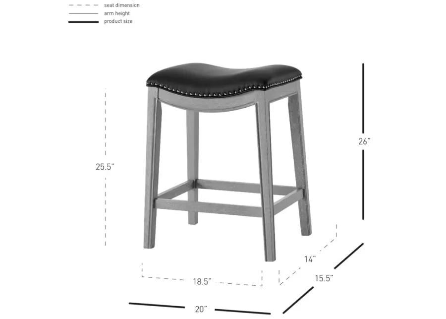 grover kd pu counter stool ash gray frame, matte black(assembly required)