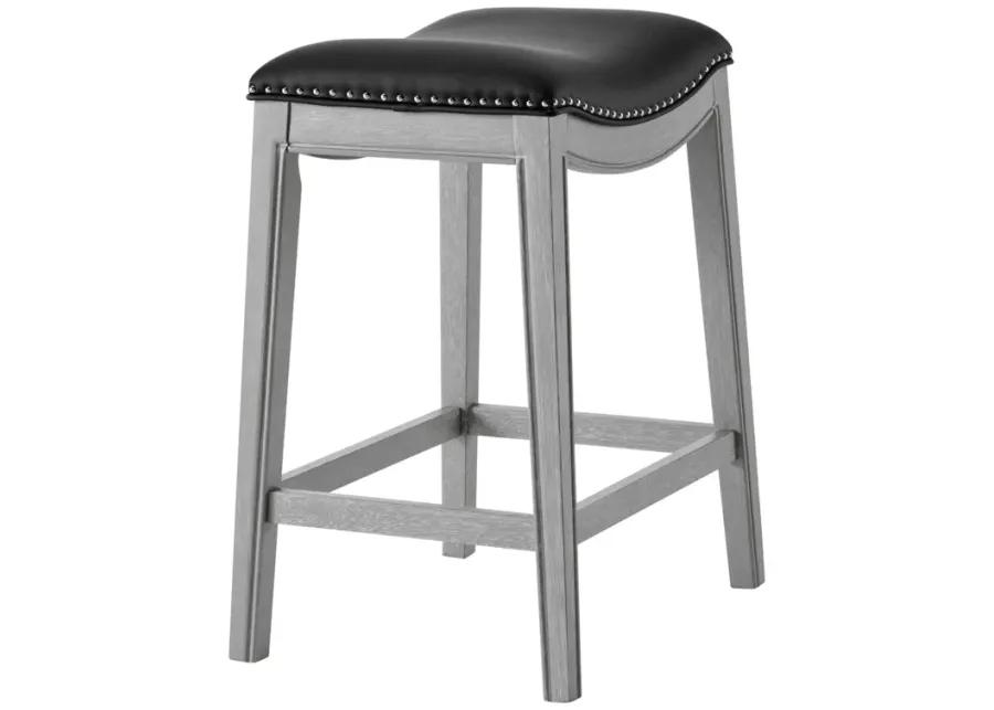 grover kd pu counter stool ash gray frame, matte black(assembly required)