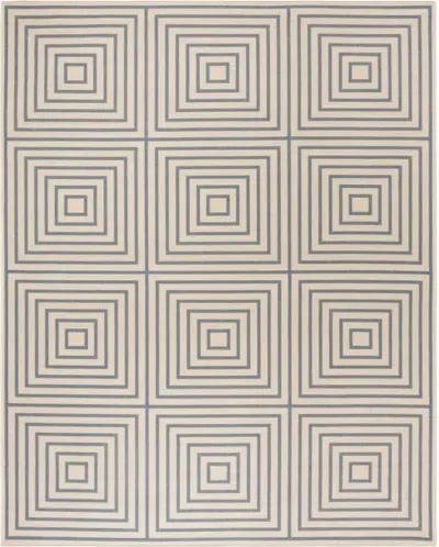 LINDEN 123 Collection LND123N-9 Cream / Blue 9' X 12'