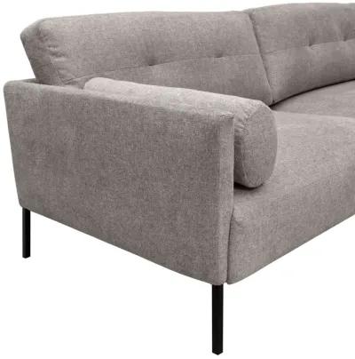 Michalina 84" Gray Fabric Sofa with Black Metal Legs