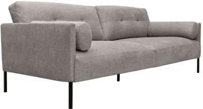 Michalina 84" Gray Fabric Sofa with Black Metal Legs