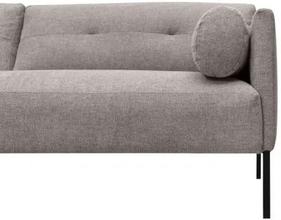 Michalina 84" Gray Fabric Sofa with Black Metal Legs