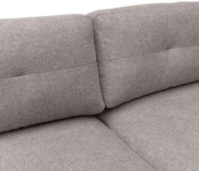 Michalina 84" Gray Fabric Sofa with Black Metal Legs