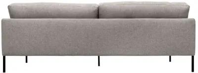 Michalina 84" Gray Fabric Sofa with Black Metal Legs