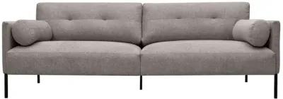 Michalina 84" Gray Fabric Sofa with Black Metal Legs