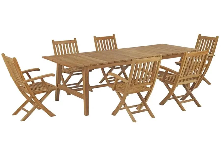 Marina 7 Piece Outdoor Patio Teak Dining Set