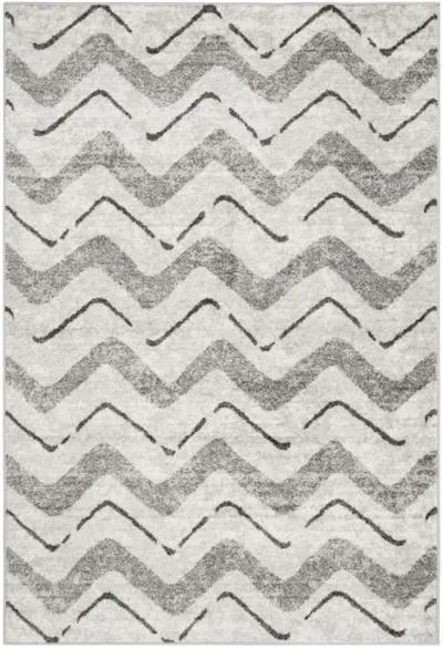 Adirondack Contemporary Silver / Charcoal 6' X 9' Powerloomed Rug