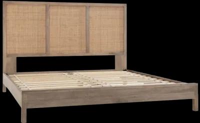 Jensen Mango Wood Queen Bed in Taupe