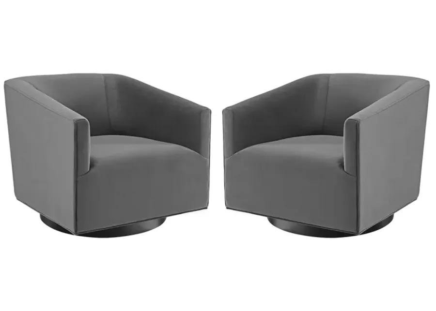 Twist Swivel Chair Performance Velvet Set of 2