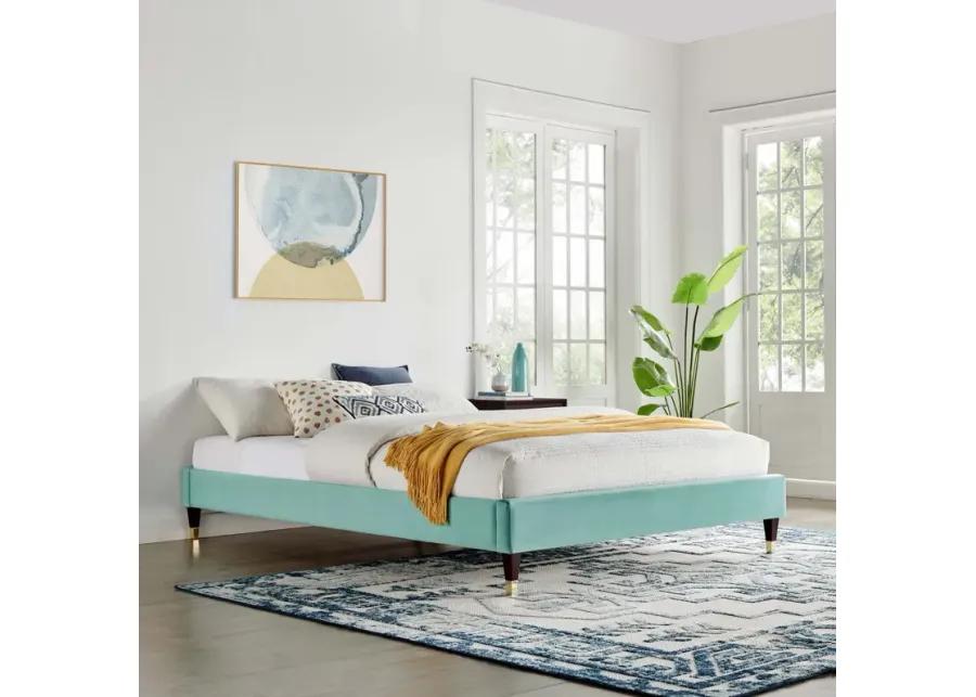 Harlow Full Performance Velvet Platform Bed Frame